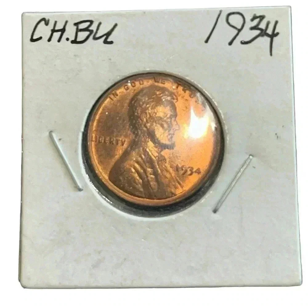 3/$25 BU 1934 Lincoln Wheat Cent Penny- Blazing Red